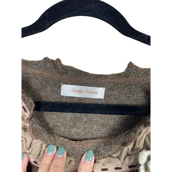 Simply Couture Wool Blend Knit Embellished Sweater Dress Medium Cottagecore - Picture 9 of 15